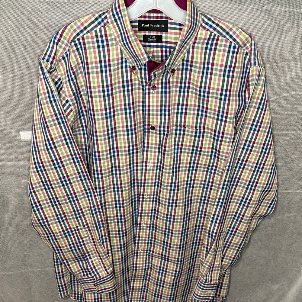 Paul Fredrick Multicolor Plaid Men's Shirt